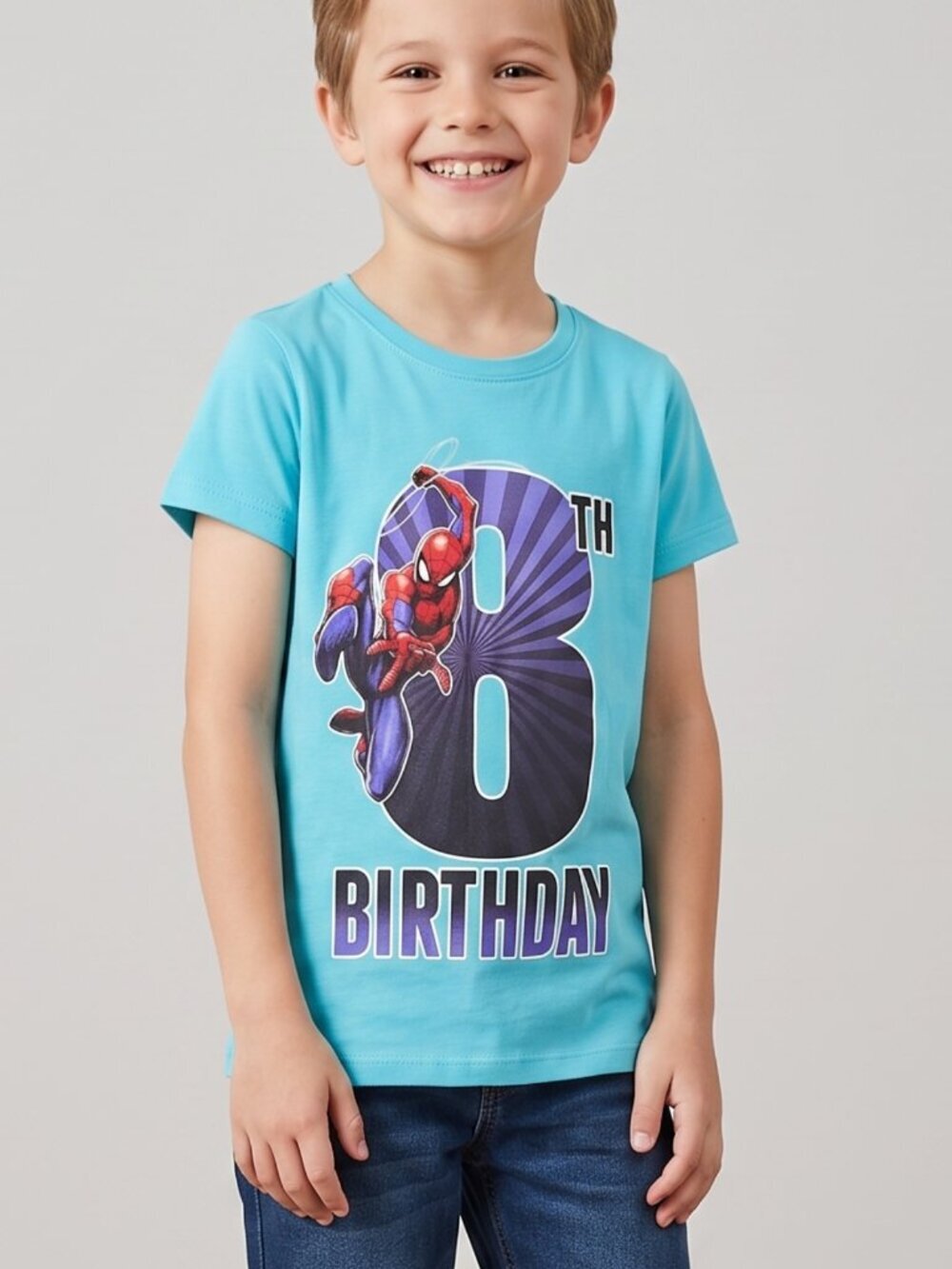 NWOT | Marvel Spiderman "8th Birthday" Graphic Short Sleeve T-Shirt | 10-12